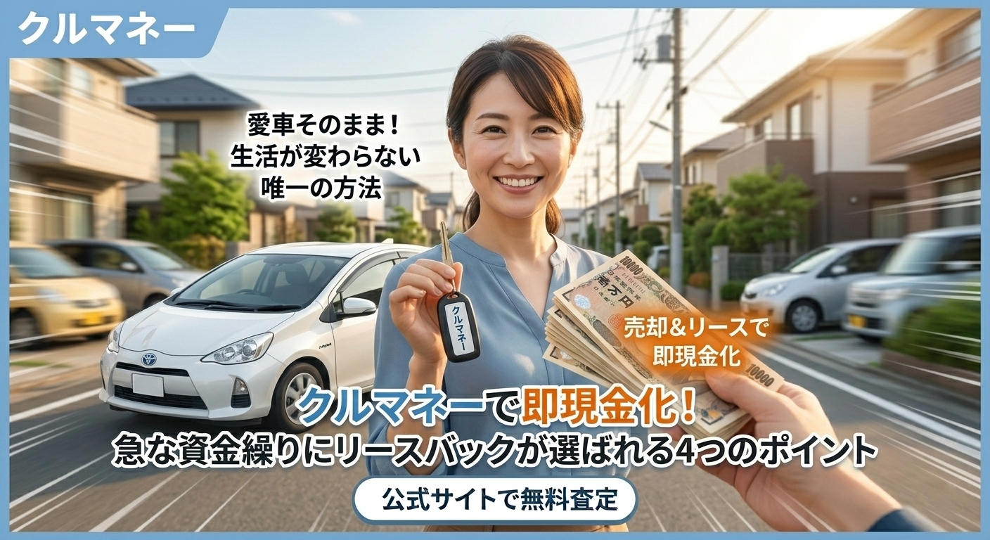 車の鍵と現金を手に持つ笑顔の夫婦。リース満了後に所有権が戻り、再び自分の車になる安心の仕組み。