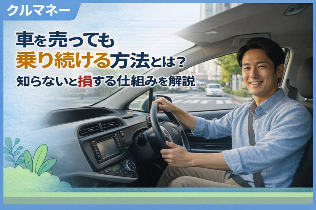 車を売却後もリースで乗り続ける仕組みを解説する笑顔の男性