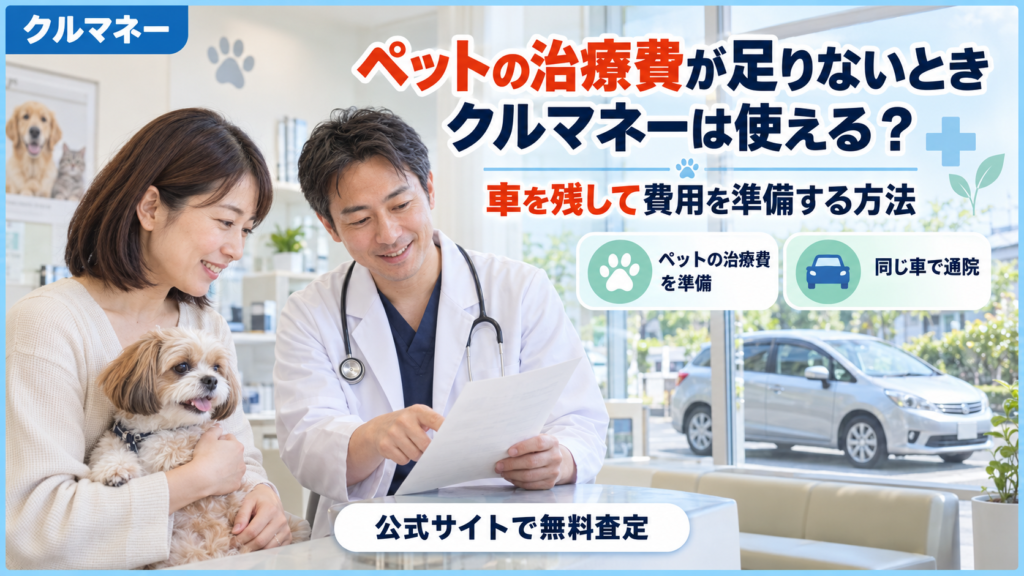 ペットの治療費が不足したとき車を残して費用を準備する方法を解説するアイキャッチ
