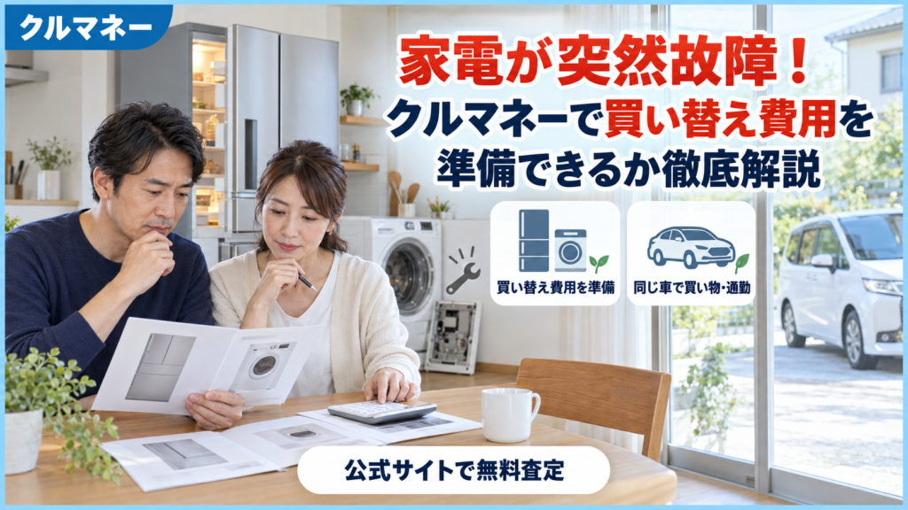 家電が故障したときクルマネーで買い替え費用を準備する方法を解説するアイキャッチ